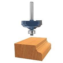 1-3/8" x 2-1/8" Ogee Bit with Fillet, 1-Flute, 1/4" Shank