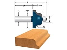 1-3/8" x 2-5/8" Roman Ogee Bit, 2-Flute, 1/2" Shank