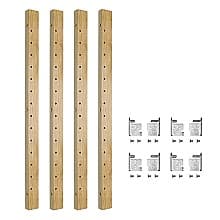 20-7/8" X-Series Pilaster Kit with 8 Brackets, Maple Finish