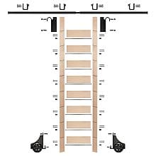 107" Clear Prefinished Maple Library Ladder/Sliding Hook Ladder Kit with 8' Rail