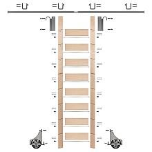 107" Unfinished Maple Library Ladder/Sliding Hook Ladder Kit with 8' Rail