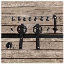 Heavy Duty Strap Hardware Kit for Rolling Barn Doors, Black