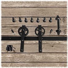 Heavy Duty Strap Hardware Kit for Rolling Barn Doors, Black