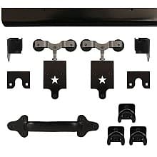 Heavy Duty Star Strap Hardware Kit for Rolling Barn Doors, Black