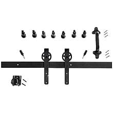 Mini Strap Hardware Kit for Rolling Barn Doors, Black
