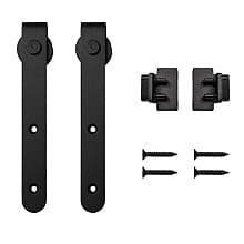 Hook Style Rolling Barn Door Hardware Kit without Rail, Black