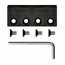 Steel Flat Rail Connector for Rolling Barn Doors, Black