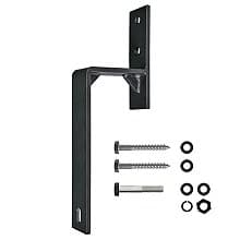 Steel Flat Rail Bypass Bracket for Rolling Barn Doors, Black