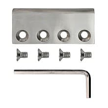 Flat Rail Connector for Rolling Barn Doors, Stainless Steel