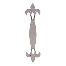 Fleur-De-Lis Style Handle For Rolling Barn Doors, Satin Nickel