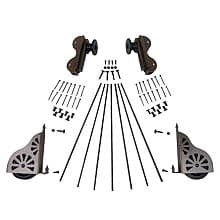 Rolling Hook Ladder Hardware Kit with Brake for 20" Wide Library Ladder