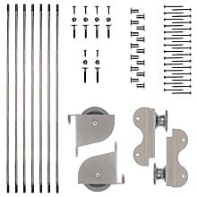 Contemporary Rolling Hook Ladder Hardware Kit for 20" Wide Library Ladder