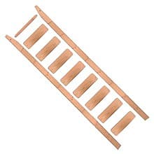 9' x 20" Wide Walnut Unassembled Library Ladder with Built-In Handle, Unfinished