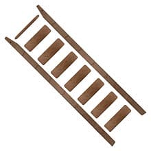 9' x 20" Wide Walnut Unassembled Library Ladder, Unfinished