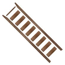 10' x 20" Wide Walnut Unassembled Library Ladder, Unfinished