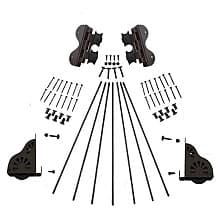 Swivel Rolling Hardware Kit with Brake for 16" Wide Library Ladder