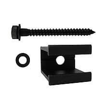 Flat Rail Mounting Bracket Kit for Rolling Barn Doors, Black