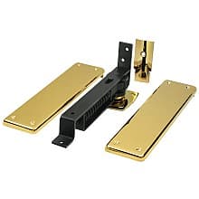 DASH95 Double-Action Spring Hinge, 3-3/4" x 9-1/4", PVD Polished Brass