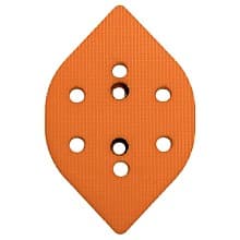 2-3/4" x 2-3/8" Dynafine Hook and Loop Short Nap Vacuum Tear-Drop Sanding Pad, 6 Holes