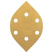 2-3/4" x 2-3/8" Aluminum Oxide 6 Holes Hook and Loop Vacuum Tear-Drop Abrasive Sheet (50/Pack)