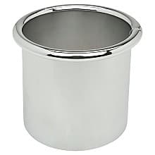 3" Round Open Bottom Docking Drawer Canister, Stainless Steel