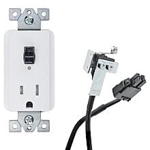 Docking Drawer 15-amp Safety Interlock Outlet with Blade Limit Switch, White