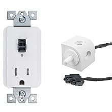 Docking Drawer 15-amp Safety Interlock Outlet with Corner Mount White Limit Switch Turns OFF Power