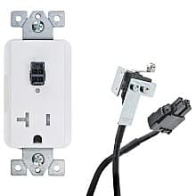Docking Drawer 20-amp Safety Interlock Outlet with Blade Limit Switch, White