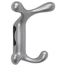 CH13 Single Organic Coat Hook, Metallic Silver