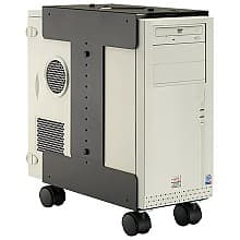 Universal CPU Holder with Casters, Matte Black