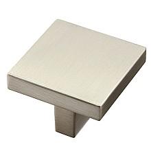 1-25/32" Flat Square Cabinet Knob, Satin Nickel