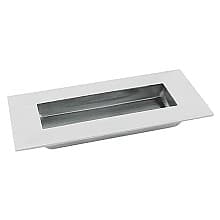 3-3/16" Recessed Rectangular Flush Pull, Satin Stainless Steel