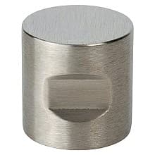 1-1/8" Notched Cylindrical Cabinet Knob, Satin Chrome
