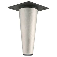 2" Wide x 5-1/2" High Tapered Furniture Leg, Satin Stainless Steel