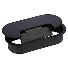1-1/8" Oval Desk Grommet Set, Matte Black