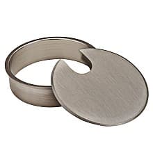2-1/2" Desk Grommet Cap and Liner Set for 2-3/8" Hole, Satin Nickel