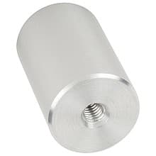 1-1/4" x 2" Aluminum Stand-Off Barrel, Satin Aluminum Finish