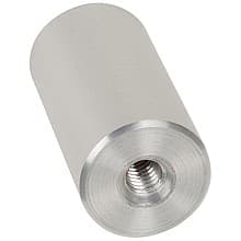 1" x 2" Aluminum Stand-Off Barrel, Satin Aluminum Finish