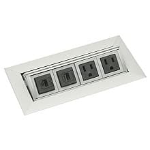 8-5/16" Medium Pop-Up Power Grommet, Satin Aluminum