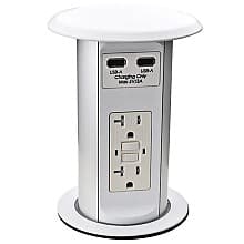 4-3/4" Pop-Up Kitchen Power Grommet, Matte White