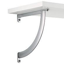 9" x 7" Arc Shelf Bracket, Metallic Silver Finish