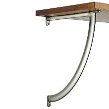 12-13/16" Arc Work Surface Shelf Bracket, Satin Nickel Finish
