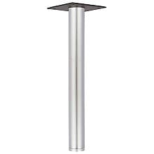3" Diameter x 27" High Table Leg with Plate Leveler, Satin Chrome