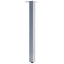 2" Wide x 27" High Square Table Leg with Regular Leveler, Metallic Silver