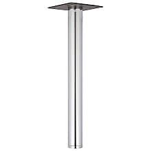 3" Diameter x 28-1/2" High Table Leg with Plate Leveler, Polished Chrome