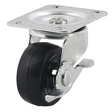 2" General Duty Hard Rubber Swivel Caster with Brake 100/Case