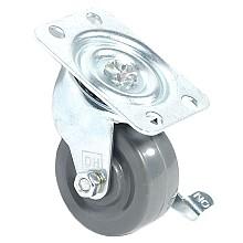 C-GD 2" General Duty Non-Marking Rubber Gray Swivel Caster with Brake