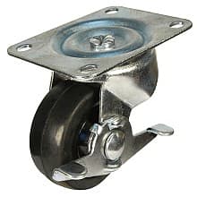 3" General Duty Soft Rubber Swivel Caster with Brake