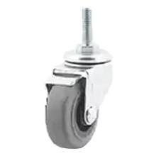 3" Light Duty Threaded Stem Non-Marking Gray Swivel Caster