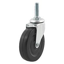 3" Threaded Stem Hard Rubber Swivel Caster